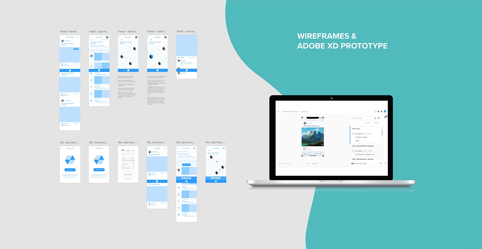 OnRoute app wireframes