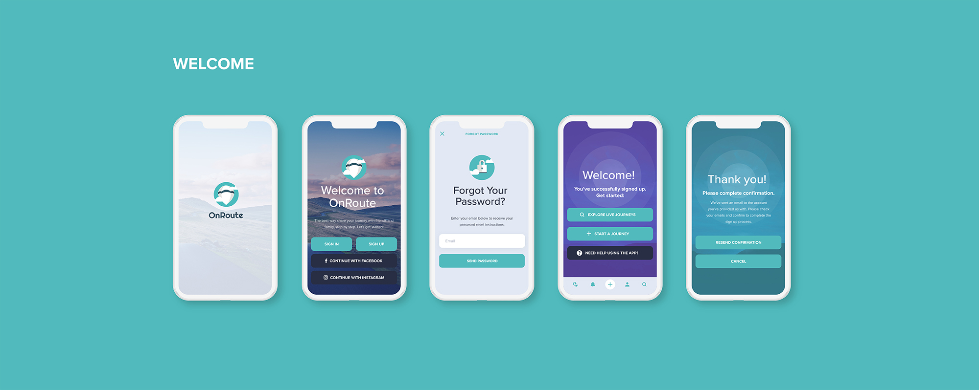 Mobile app design for OnRoute