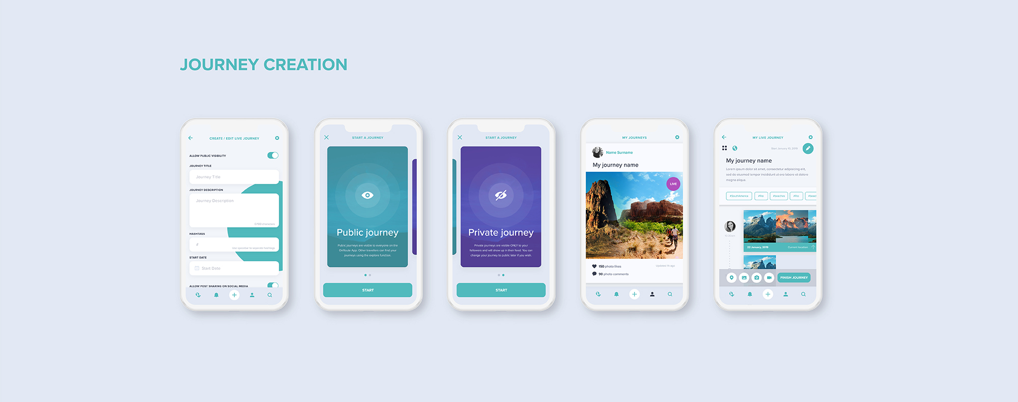 Mobile app design for OnRoute