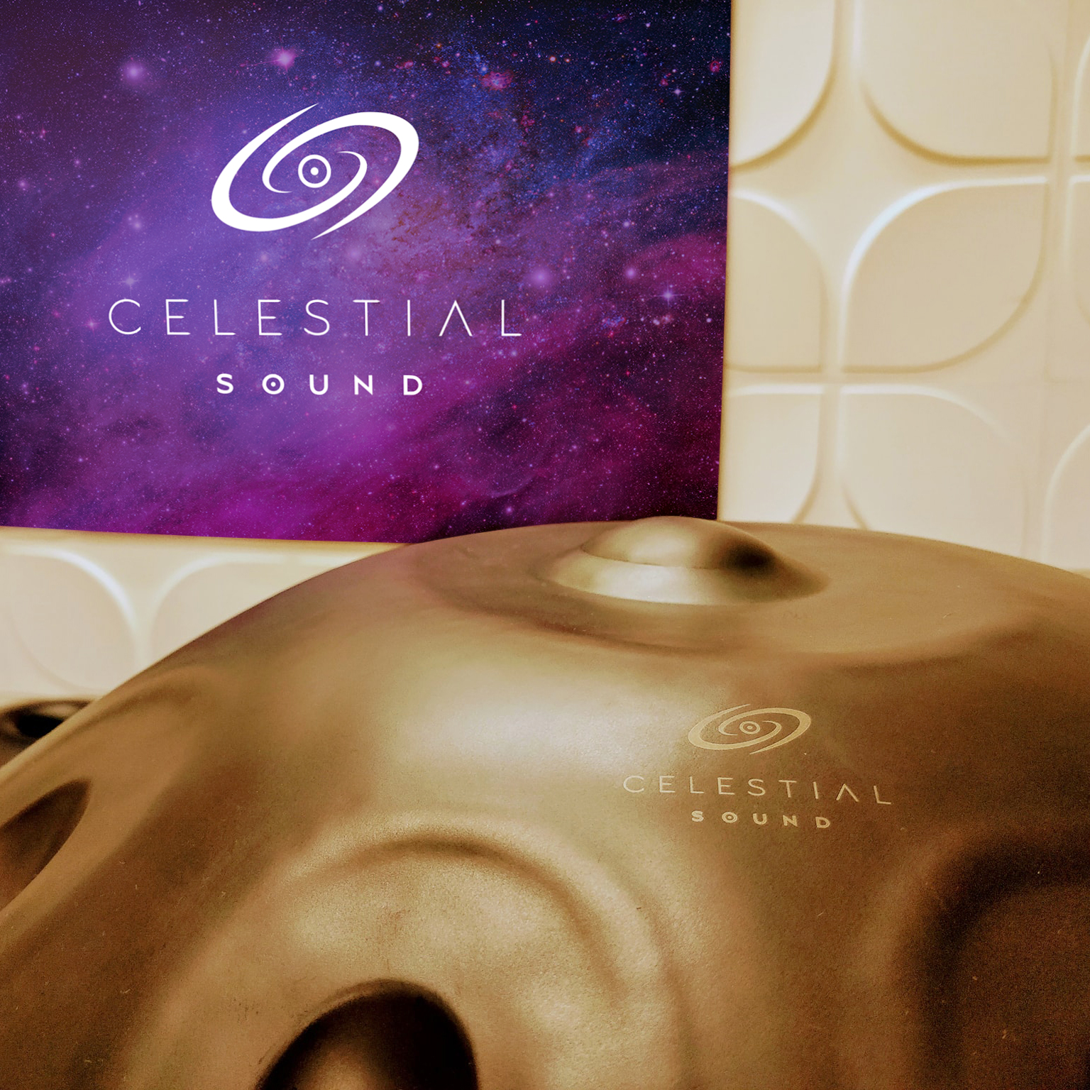 Celestial Sound banner and Handpan image