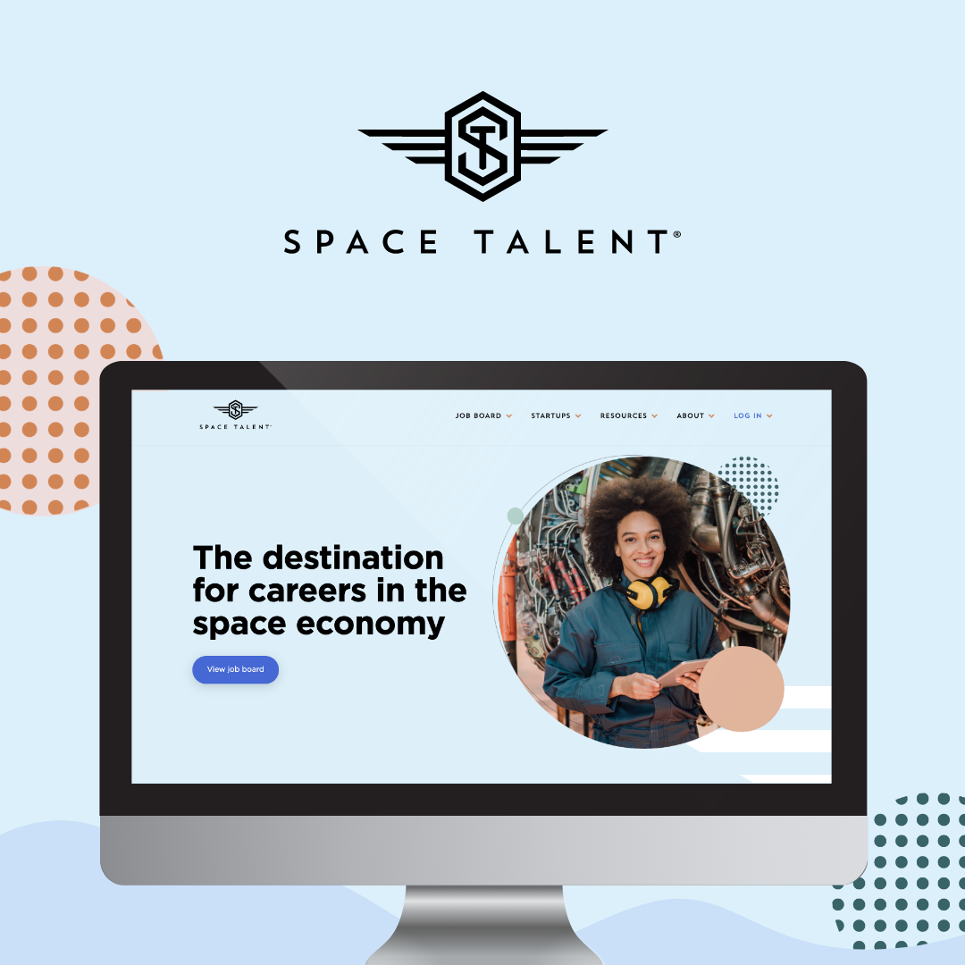 Space Talent website home page mockup on a desktop screen