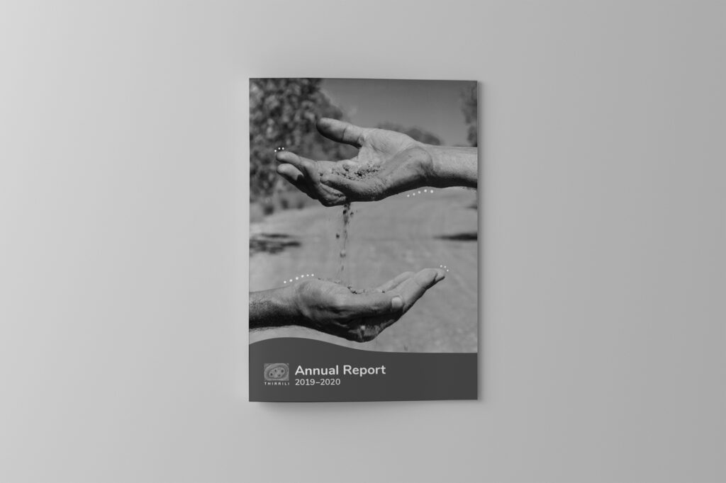 Thirrili - annual report cover - greyscale