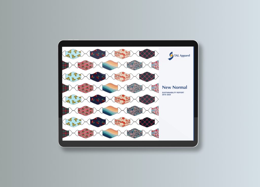 TAL Apparel Sustainability report 2020 cover in full colour.