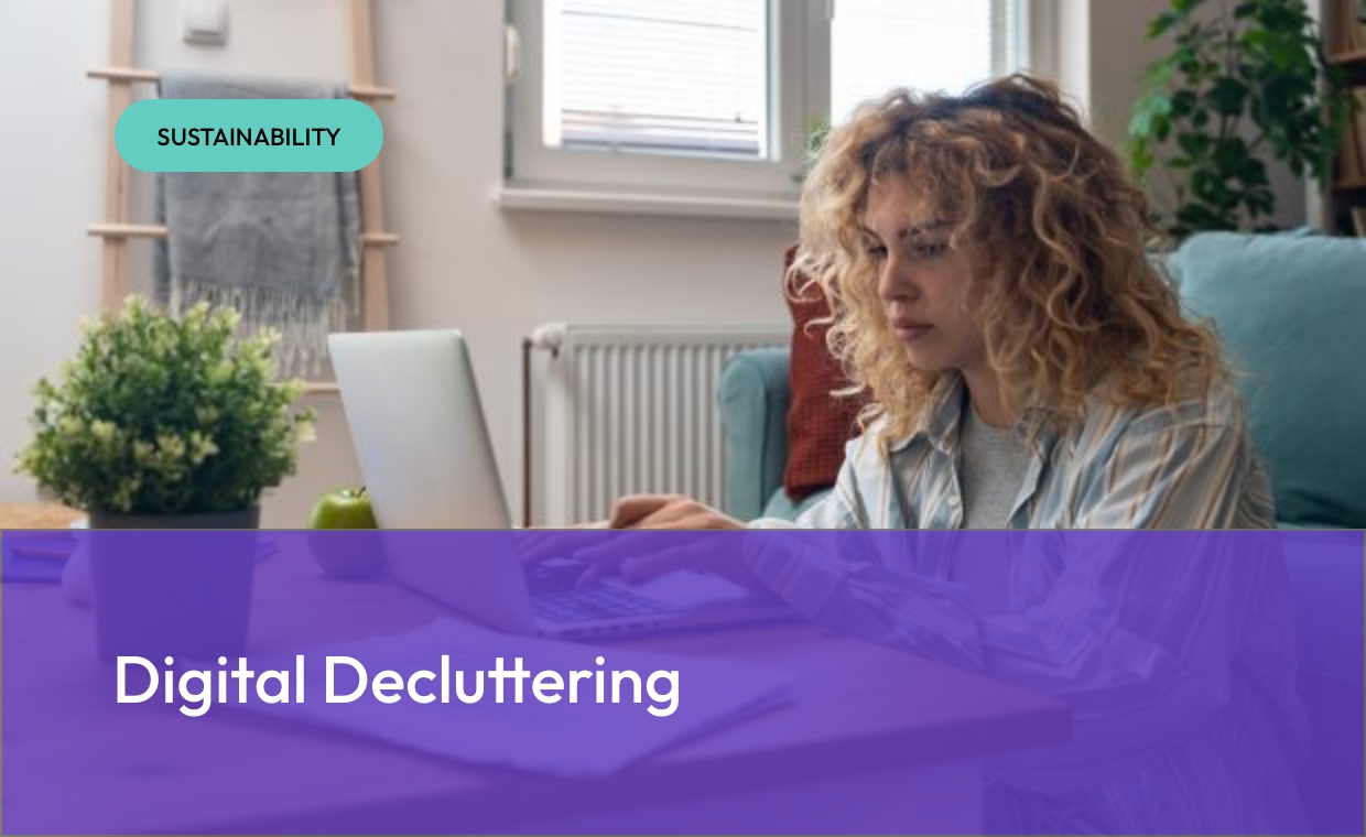 Purple gradient blog featured image displaying “Digital Decluttering” and EDCo. branding